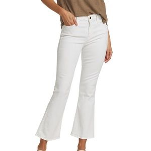 Frame Le Crop Mini Boot Distressed Cream Jeans 27